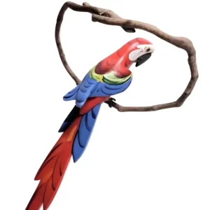 Estatueta de araras decorativa para jardim