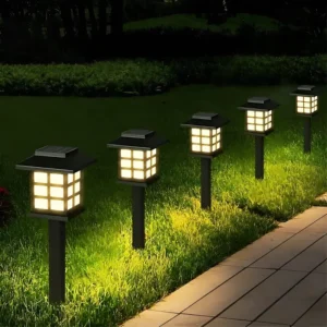 Kit 6 luminárias solares orientais com espeto
