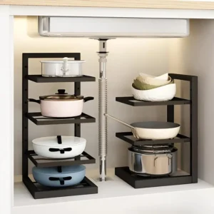 Suporte inox de panelas e utensílios