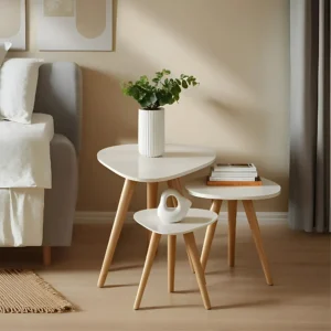 Trio de mesas laterais retrô